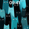 Whispering Teal Cats Wallpaper with Shadowed Gaze wallpaper for iPhone, iPad & Mac