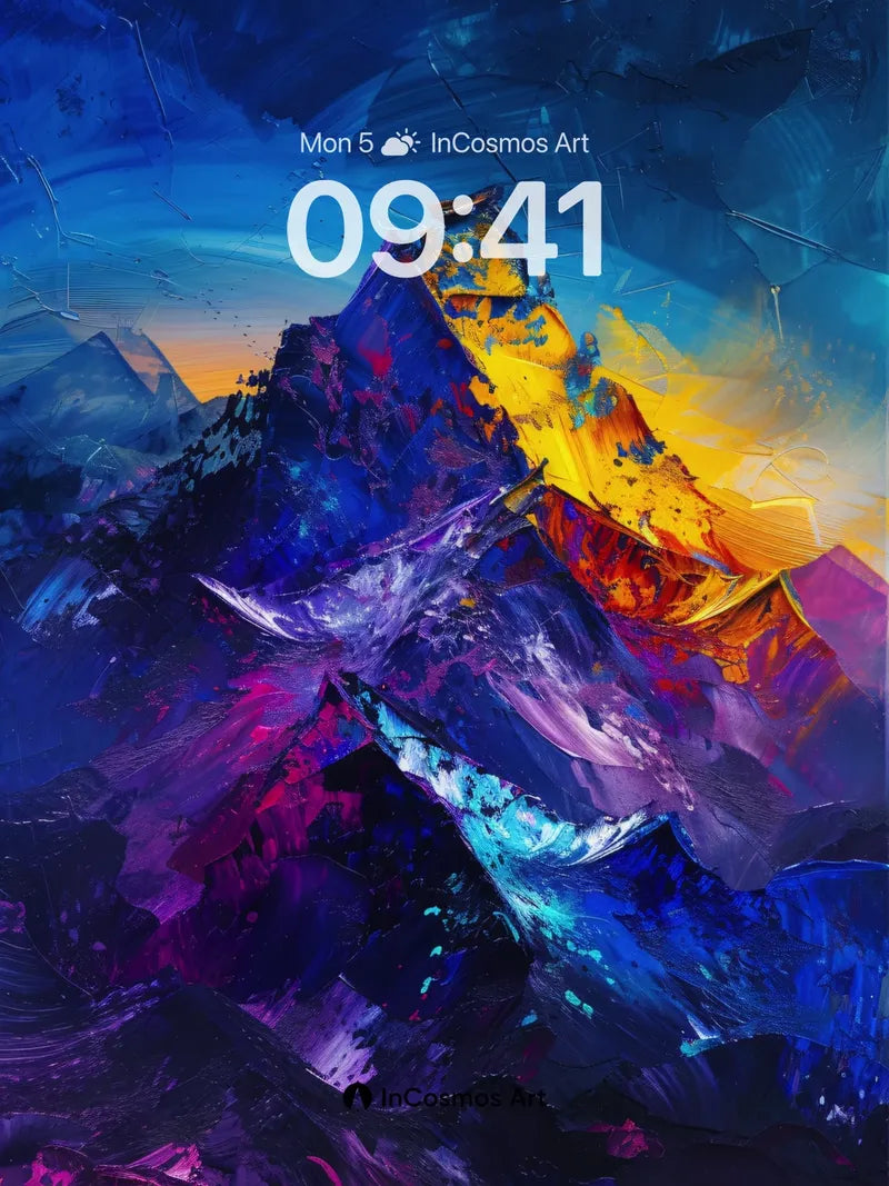 Cosmic Summit Wallpaper with Electric Veins