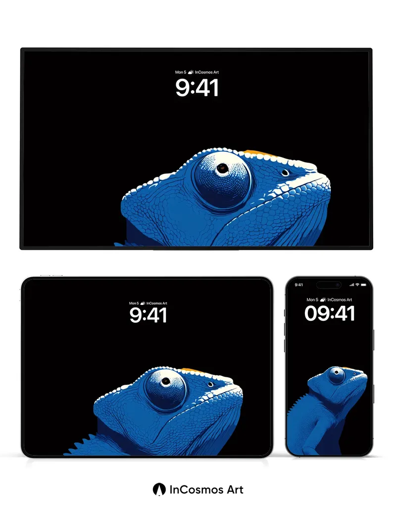 Electric Gaze Wallpaper with Iridescent Scales