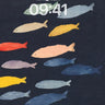 School of Fish Minimalist Ocean Background