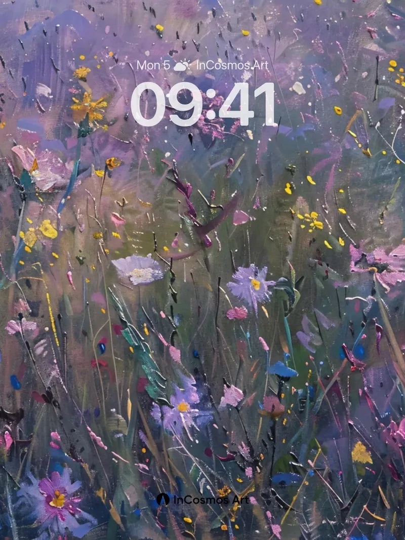 Whispering Meadow Wallpaper with Ethereal Hues