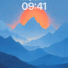 Serene Mountain Gradient Wallpaper with Amber Haze wallpaper for iPhone, iPad & Mac