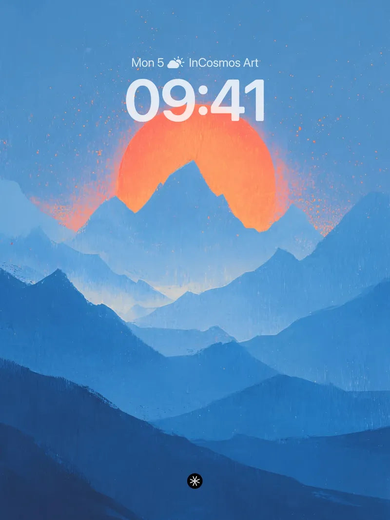 Serene Mountain Gradient Wallpaper with Amber Haze wallpaper for iPhone, iPad & Mac