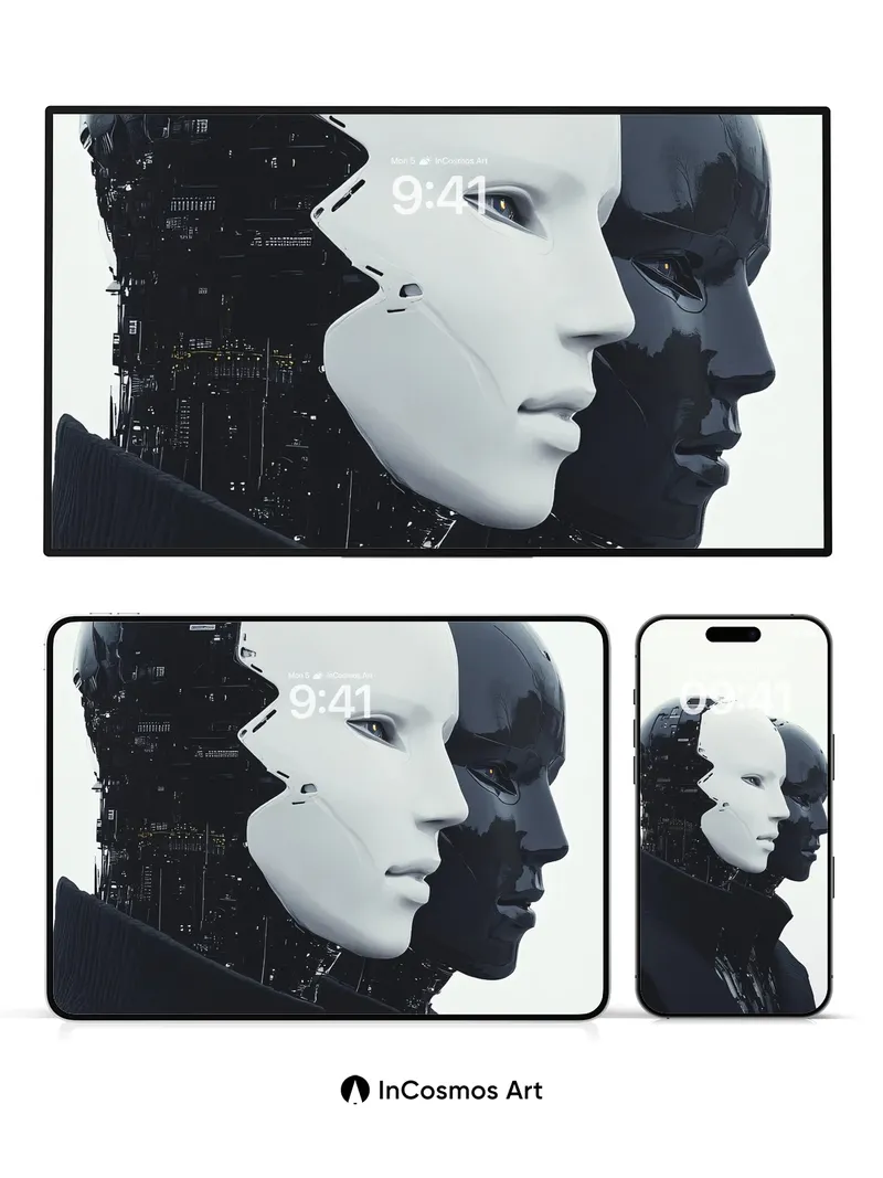 Silent Circuit Wallpaper with Dual Faces