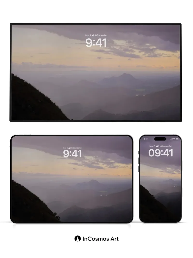 Hushed Ridge Wallpaper with Distant Peaks