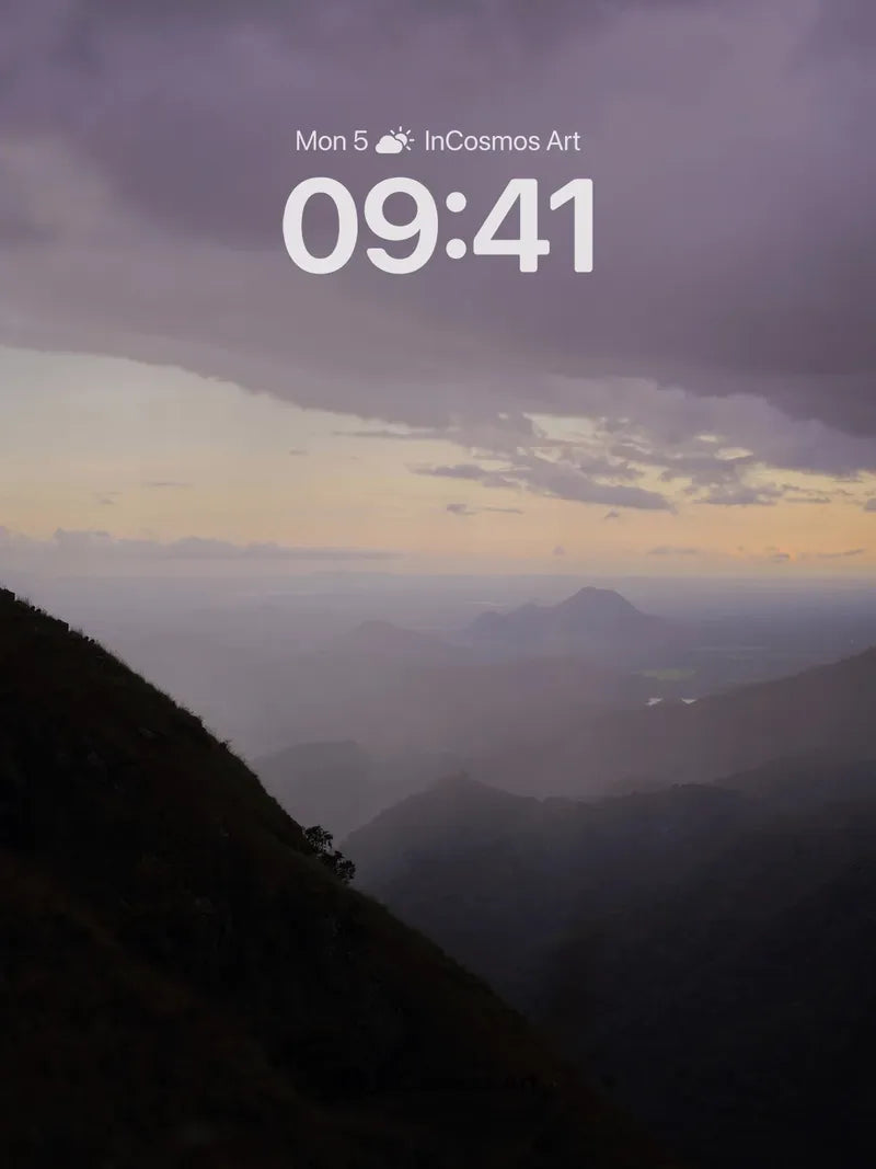 Hushed Ridge Wallpaper with Distant Peaks