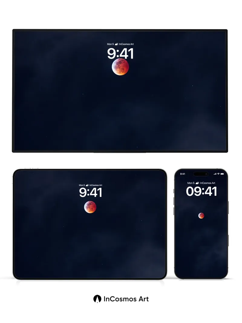 Crimson Eclipse Wallpaper with Velvet Sky