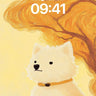 Golden Hush Wallpaper with Fluffy Canine Gaze wallpaper for iPhone, iPad & Mac