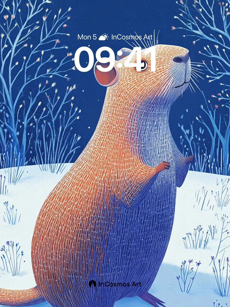 Whispering Snow Rat Wallpaper with Threaded Light