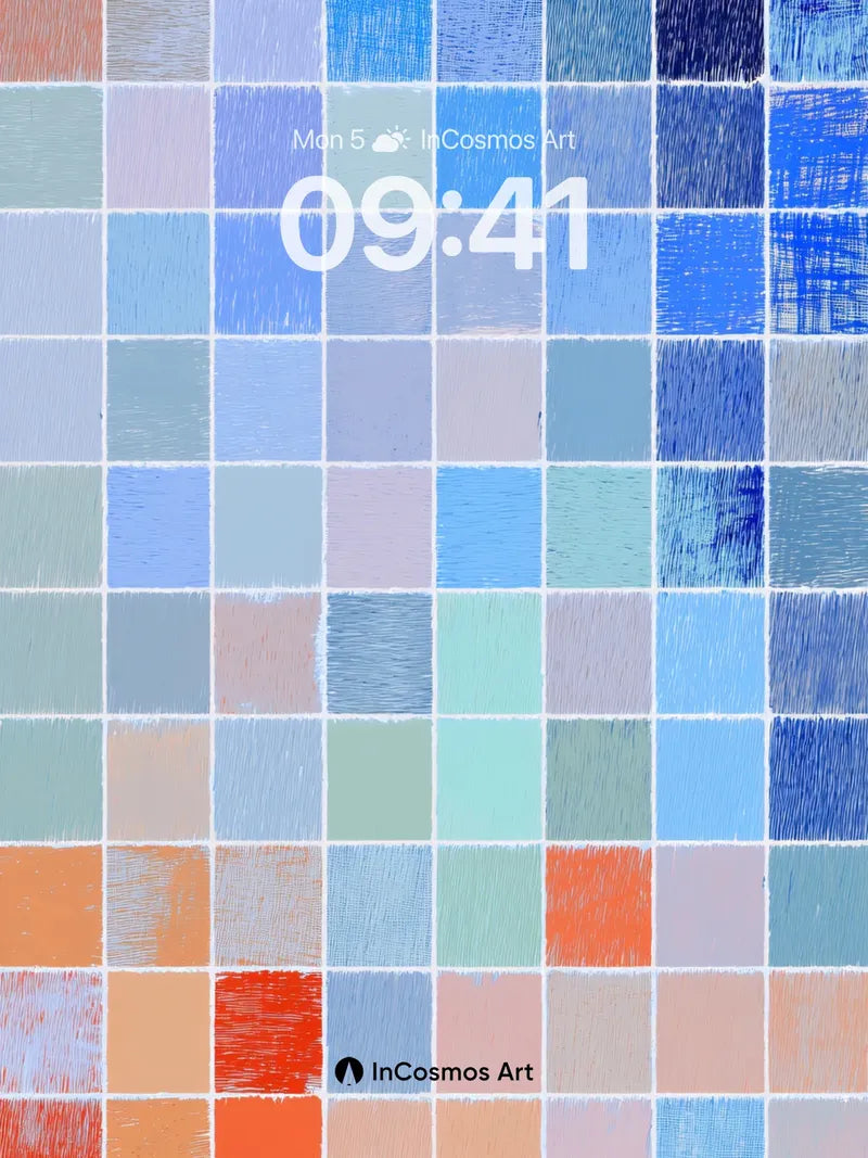 Chromatic Grid Wallpaper with Soft Gradient