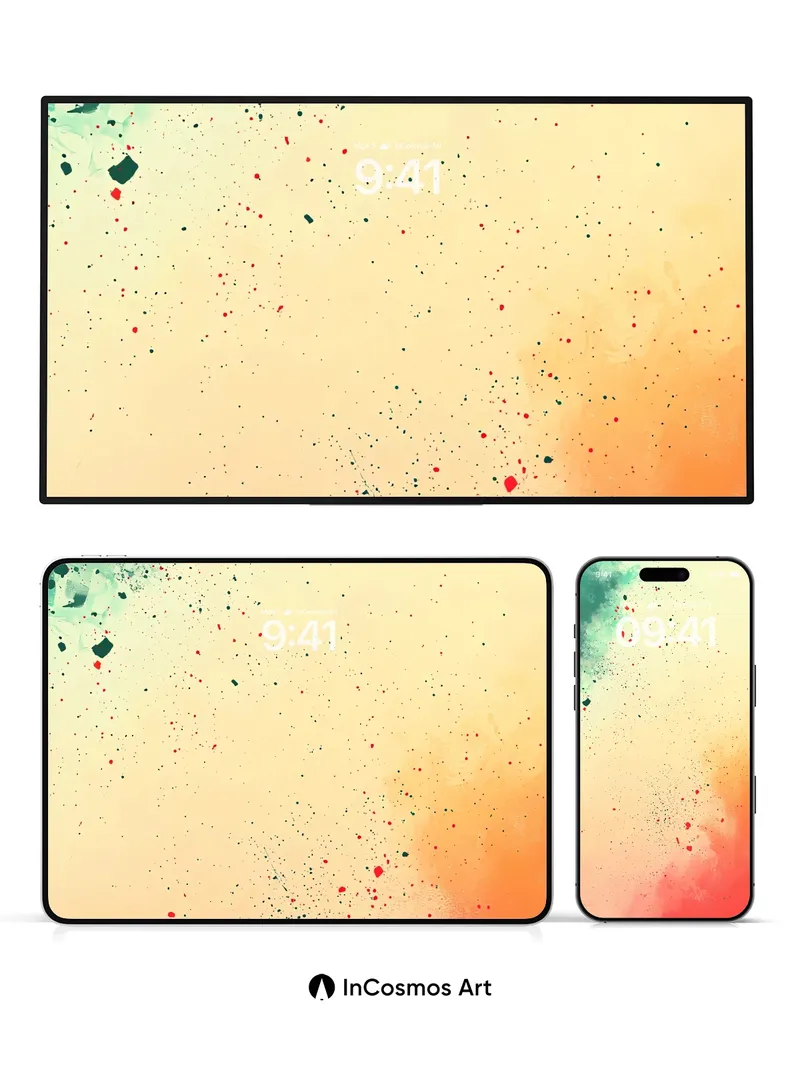 Whispering Ink Wallpaper with Floating Embers