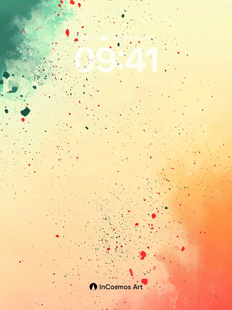 Whispering Ink Wallpaper with Floating Embers