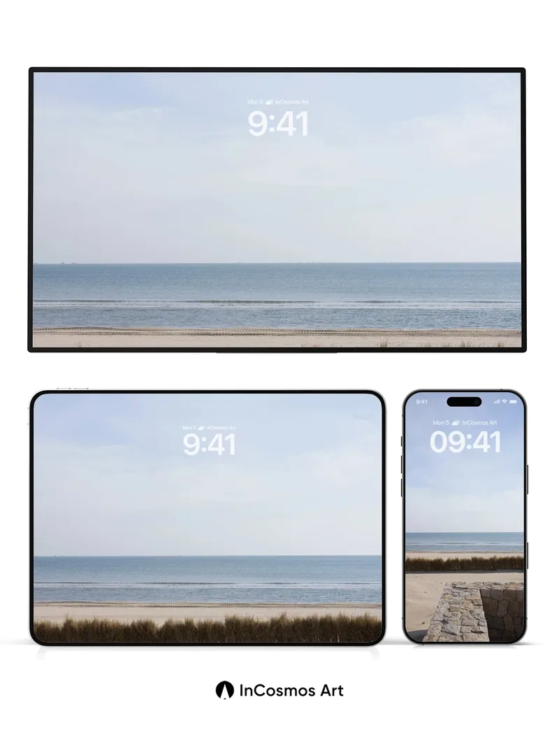 Serenity Stone Wallpaper with Ocean Horizon