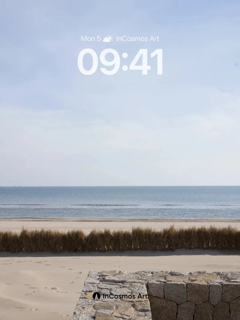 Serenity Stone Wallpaper with Ocean Horizon