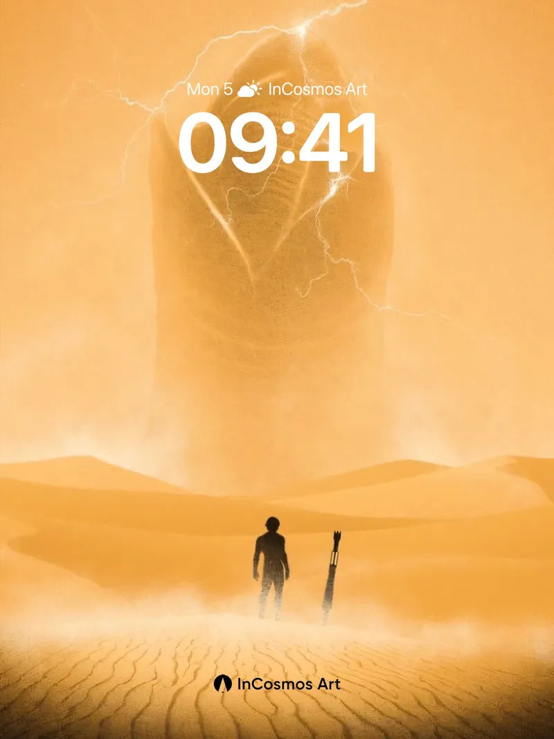 Desert Thunder Wallpaper with Cosmic Sentinel wallpaper for iPhone, iPad & Mac
