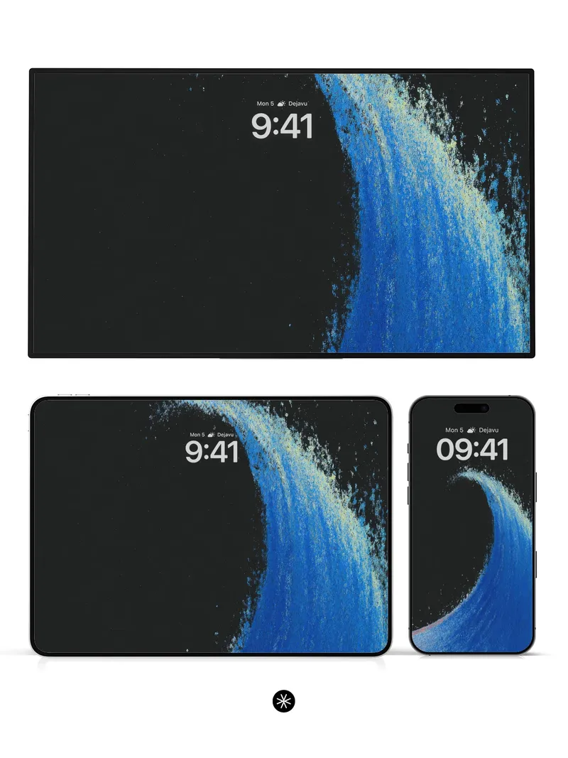 Midnight Ocean Wave Abstract Wallpaper