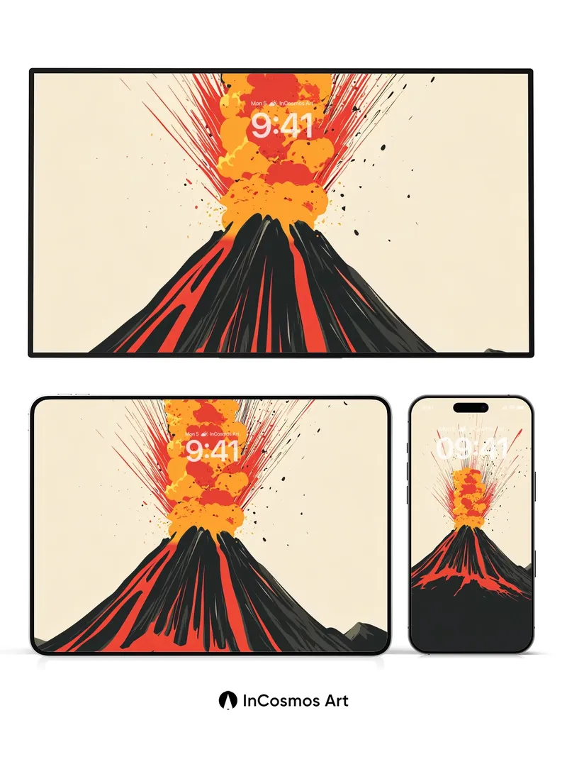 Eruptive Fury Wallpaper with Molten Veins