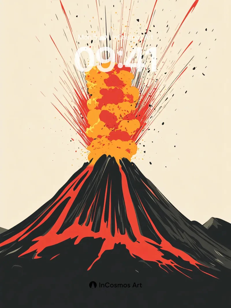 Eruptive Fury Wallpaper with Molten Veins