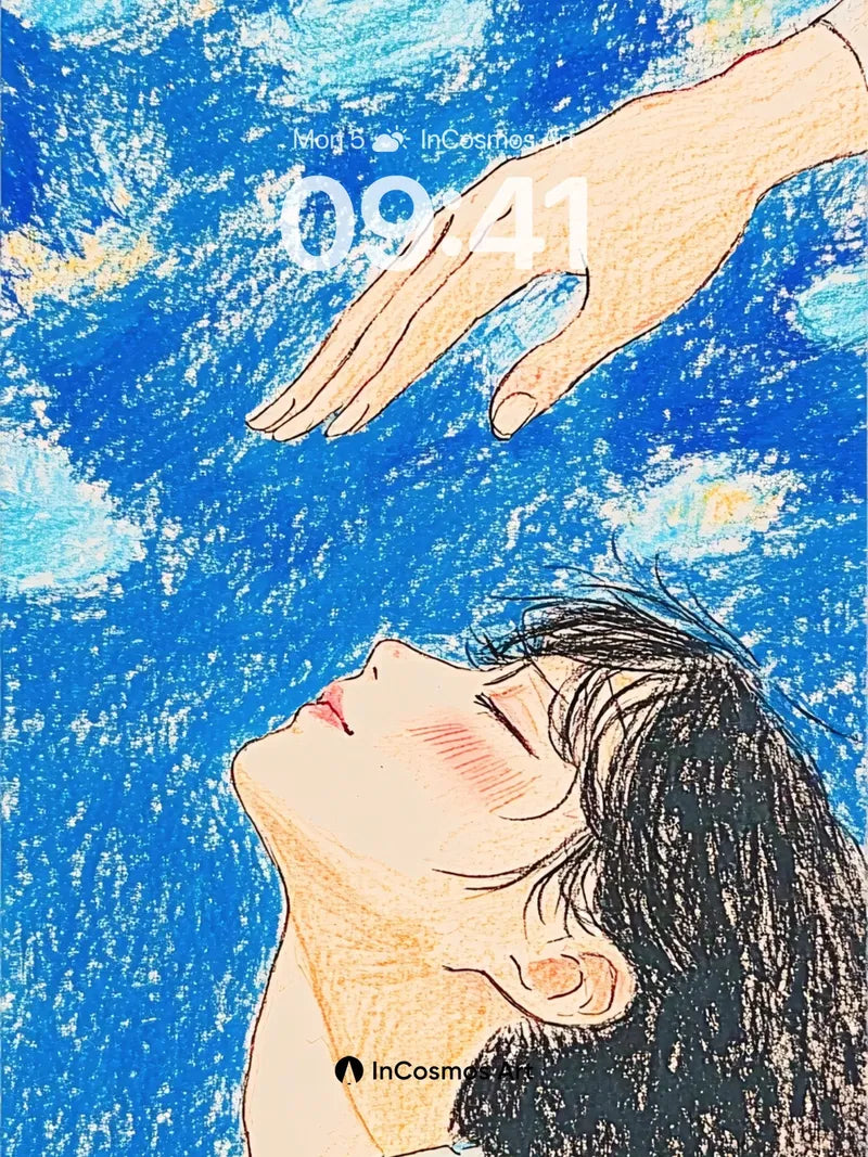 Skyward Reach Wallpaper with Floating Hands wallpaper for iPhone, iPad & Mac