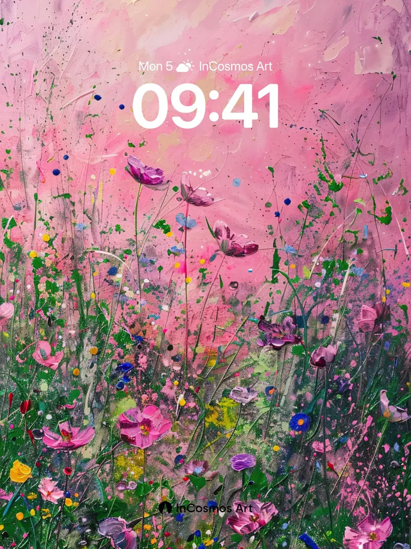 Whispering Petals Wallpaper with Painted Sky