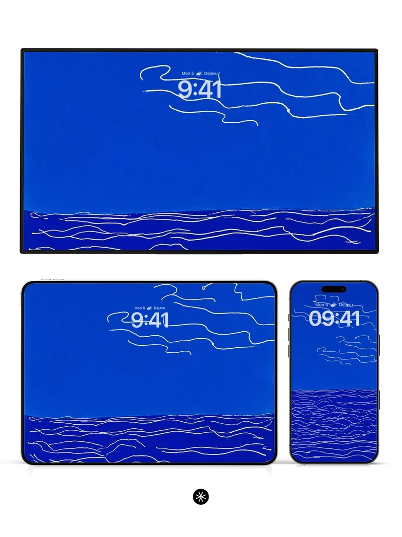 Tranquil Sea Lines Wallpaper Background Abstract Flow