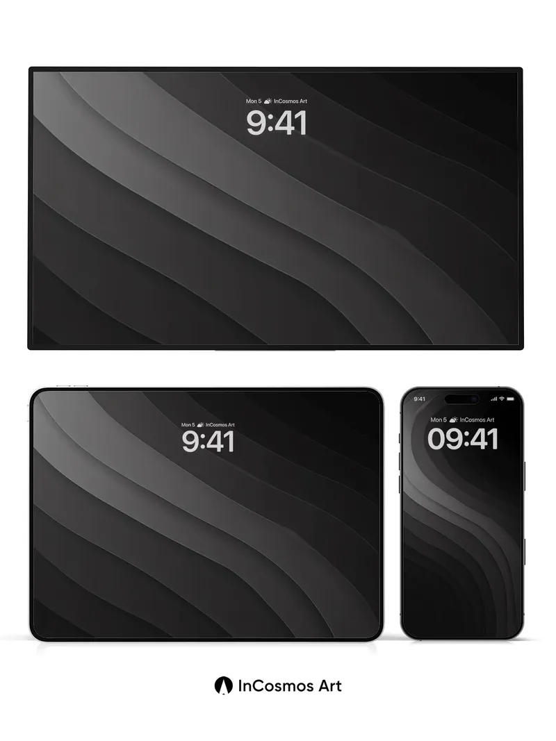 Shadow Weave Wallpaper with Floating Curves