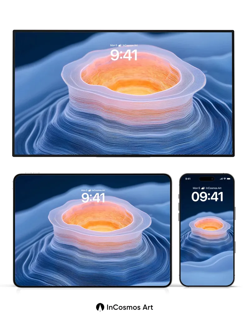 Serene Abyss Wallpaper with Glowing Core