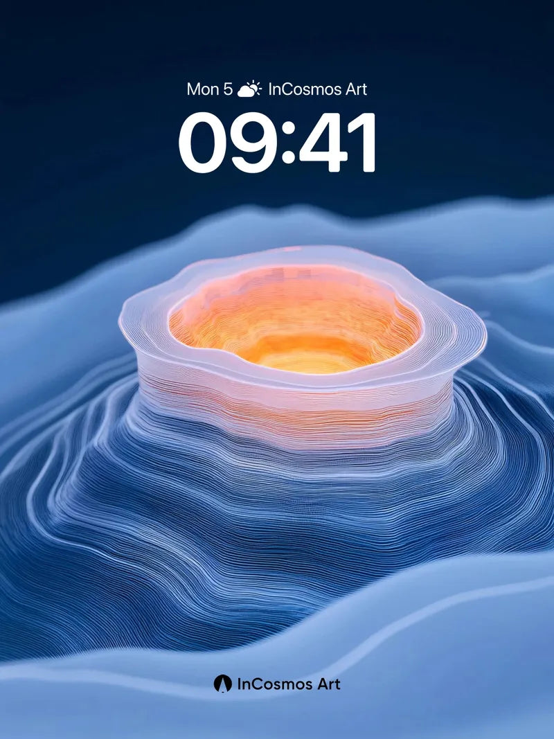 Serene Abyss Wallpaper with Glowing Core