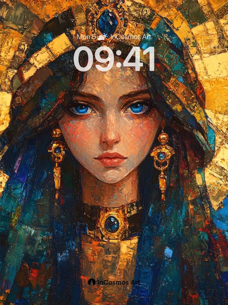 Sacred Mosaic Wallpaper with Golden Halo