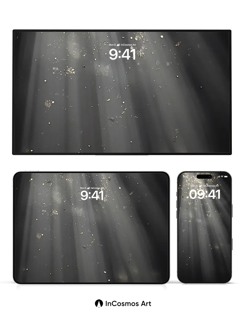 Luminous Dust Wallpaper with Celestial Rays