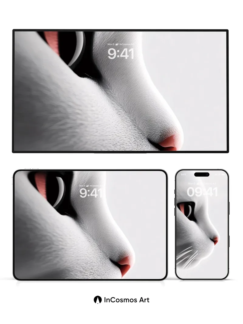 Silent Gaze Wallpaper with Velvet Whiskers