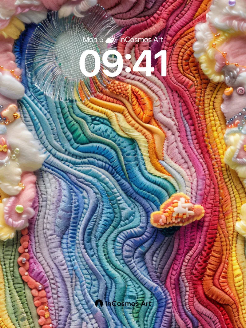Whimsical Skyline Wallpaper with Cloud Candy wallpaper for iPhone, iPad & Mac