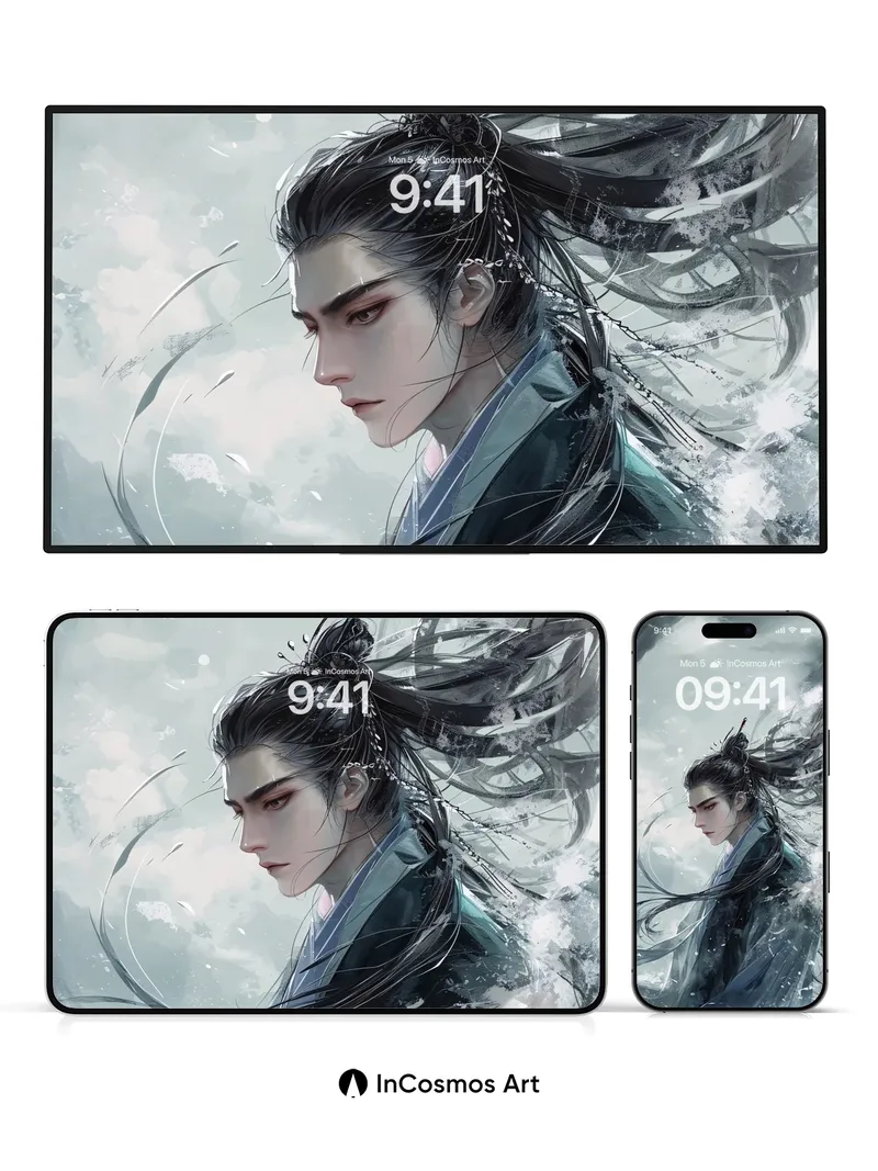 Frostwhisper Portrait Wallpaper with Ethereal Drift