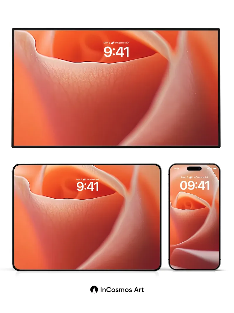 Velvet Petal Wallpaper with Sunlit Curves