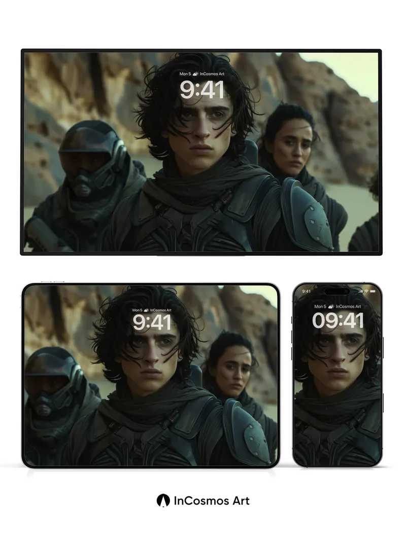 Desert Warrior Wallpaper with Shadowed Armor