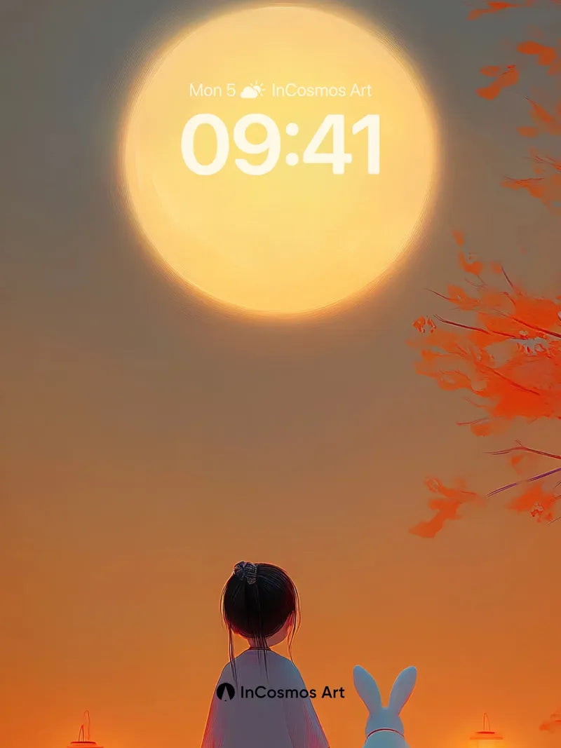 Serenity Moonlight Wallpaper with Rabbit Companion