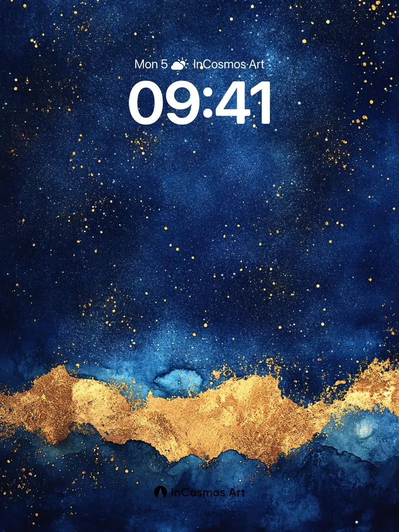 Cosmic Gold Dust Wallpaper with Starlit Veil wallpaper for iPhone, iPad & Mac