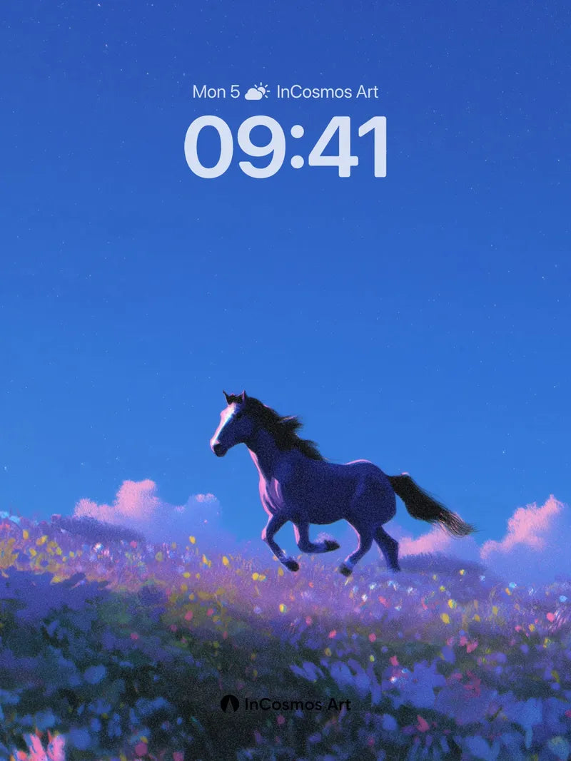 Starry Gallop Wallpaper with Midnight Meadow