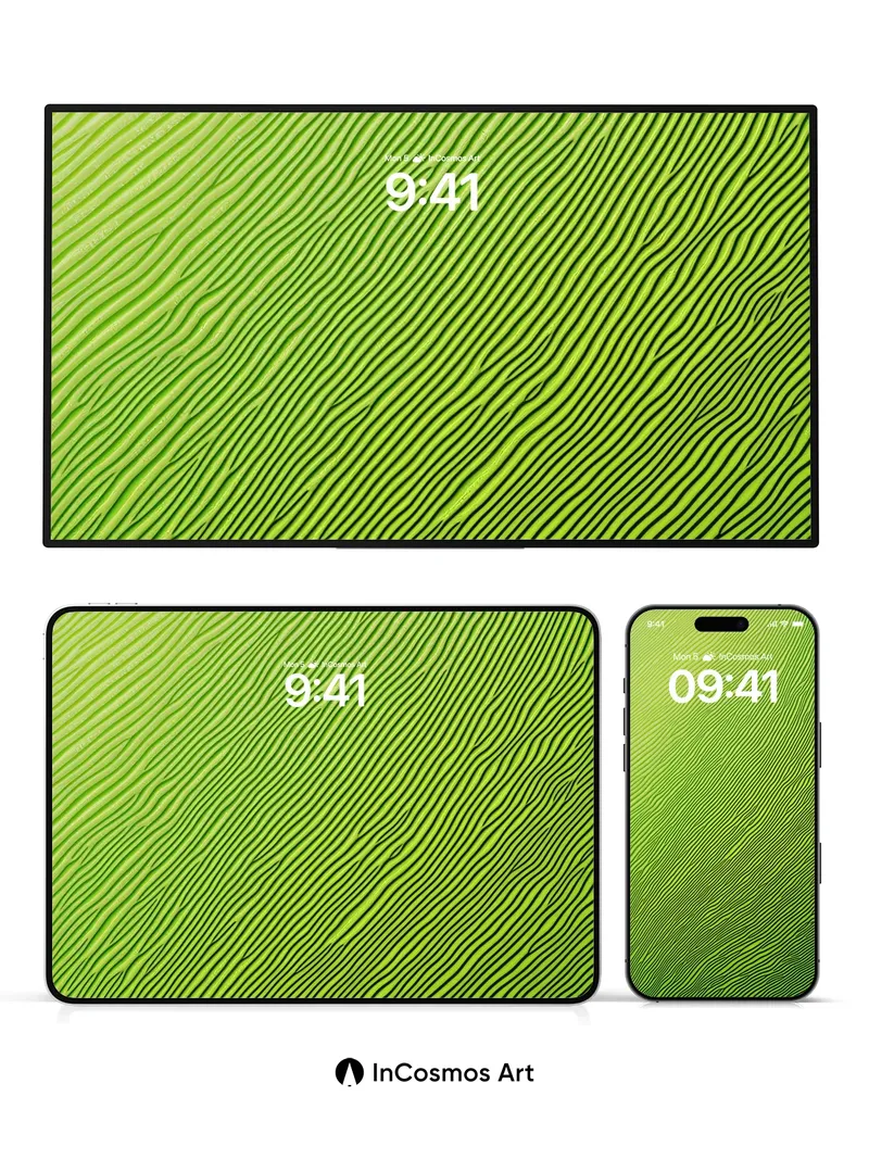 Serpentine Light Wallpaper with Luminous Green Veins