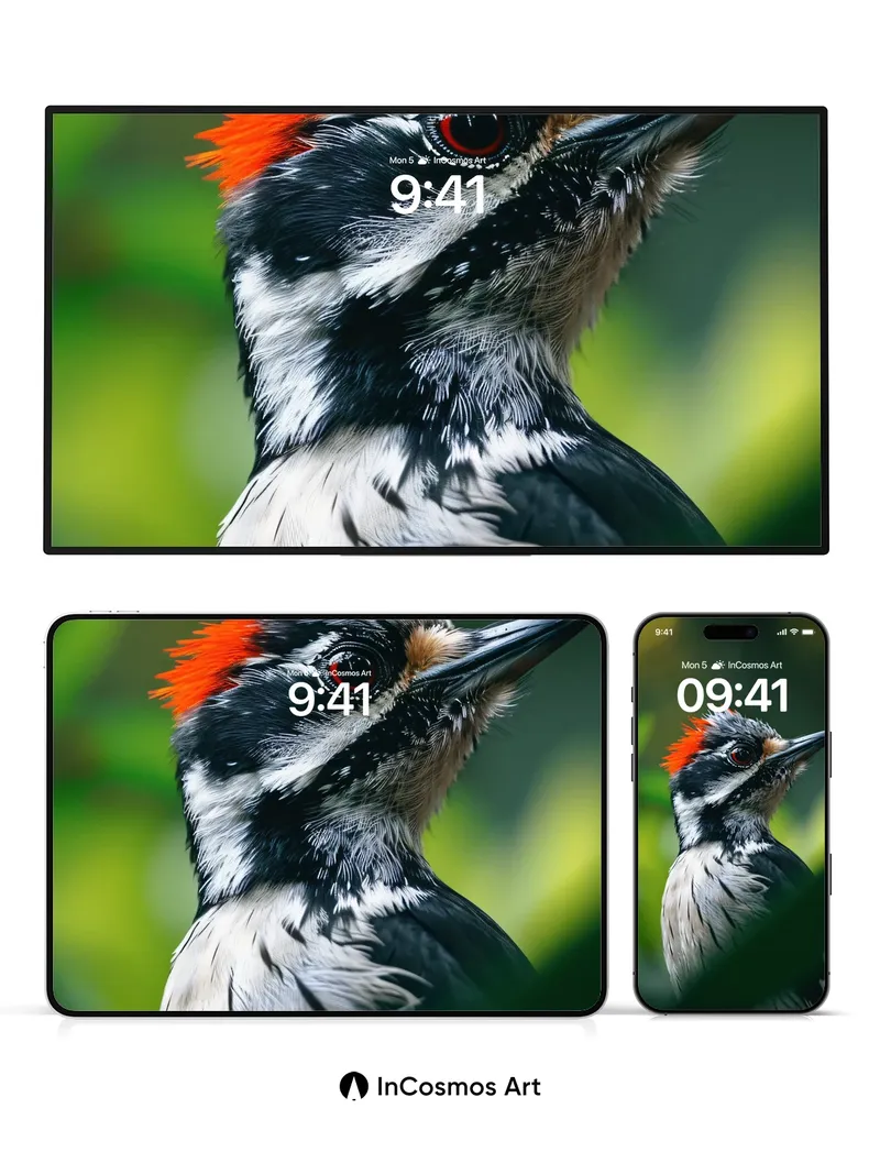 Fierce Feathered Wallpaper with Crimson Crown