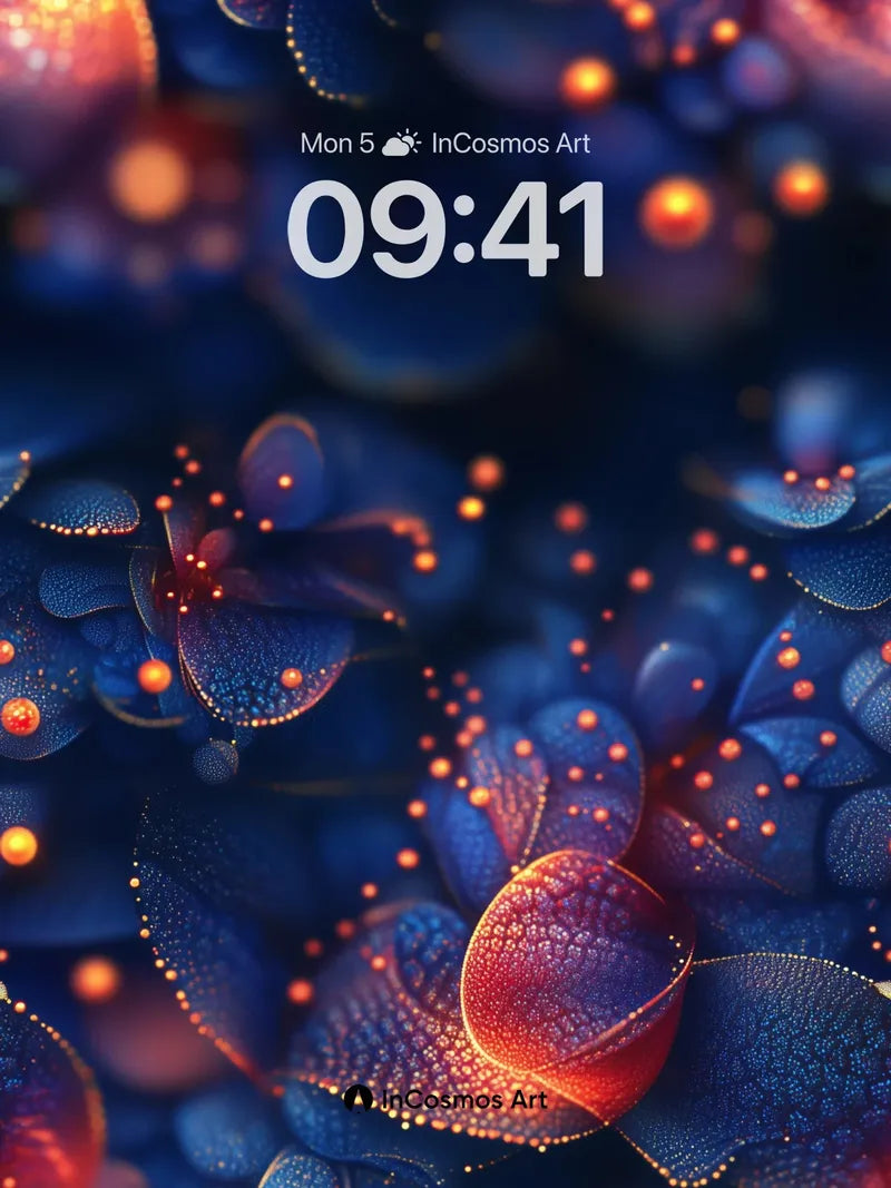 Luminous Bloom Wallpaper with Ember Petals wallpaper for iPhone, iPad & Mac