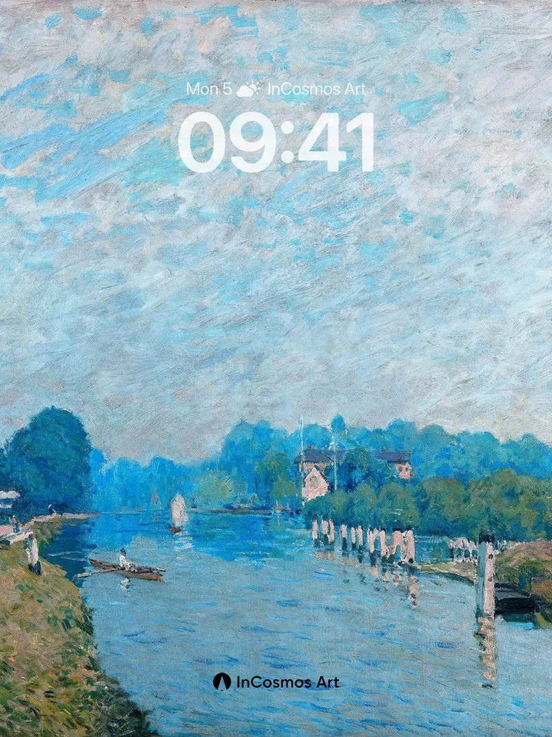 Serenity River Wallpaper with Impressionist Light