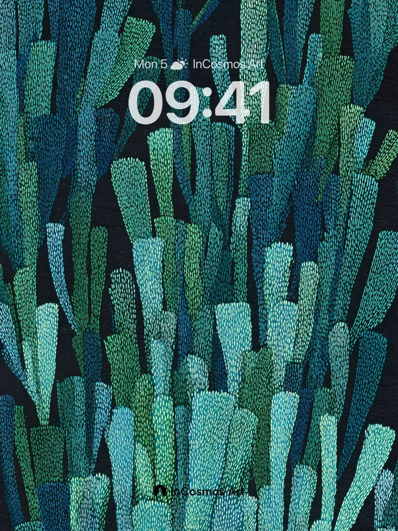 Midnight Kelp Forest Wallpaper in Deep Ocean Haze wallpaper for iPhone, iPad & Mac