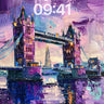 Lavender Mirage Wallpaper with Floating Towers wallpaper for iPhone, iPad & Mac