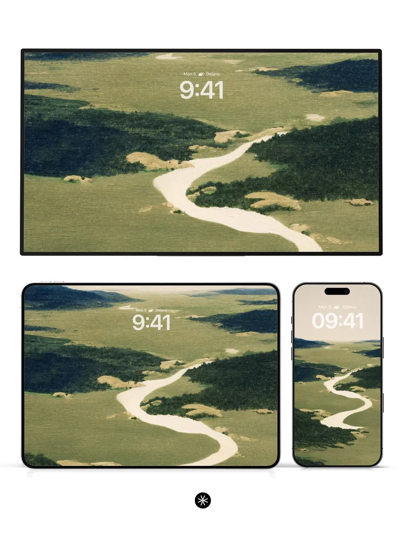 Winding River Valley Aerial Wallpaper