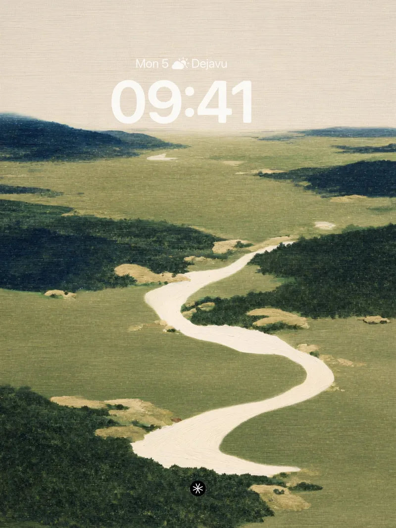 Winding River Valley Aerial Wallpaper