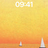 Golden Hush Wallpaper with Sailing Silhouettes wallpaper for iPhone, iPad & Mac