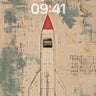 Nostalgic Rocket Wallpaper with Weathered Canvas wallpaper for iPhone, iPad & Mac