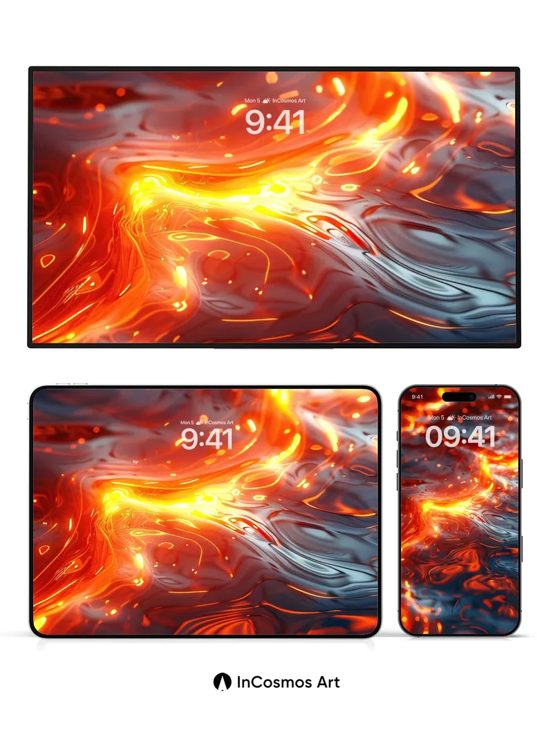 Lava Pulse Wallpaper with Molten Veins