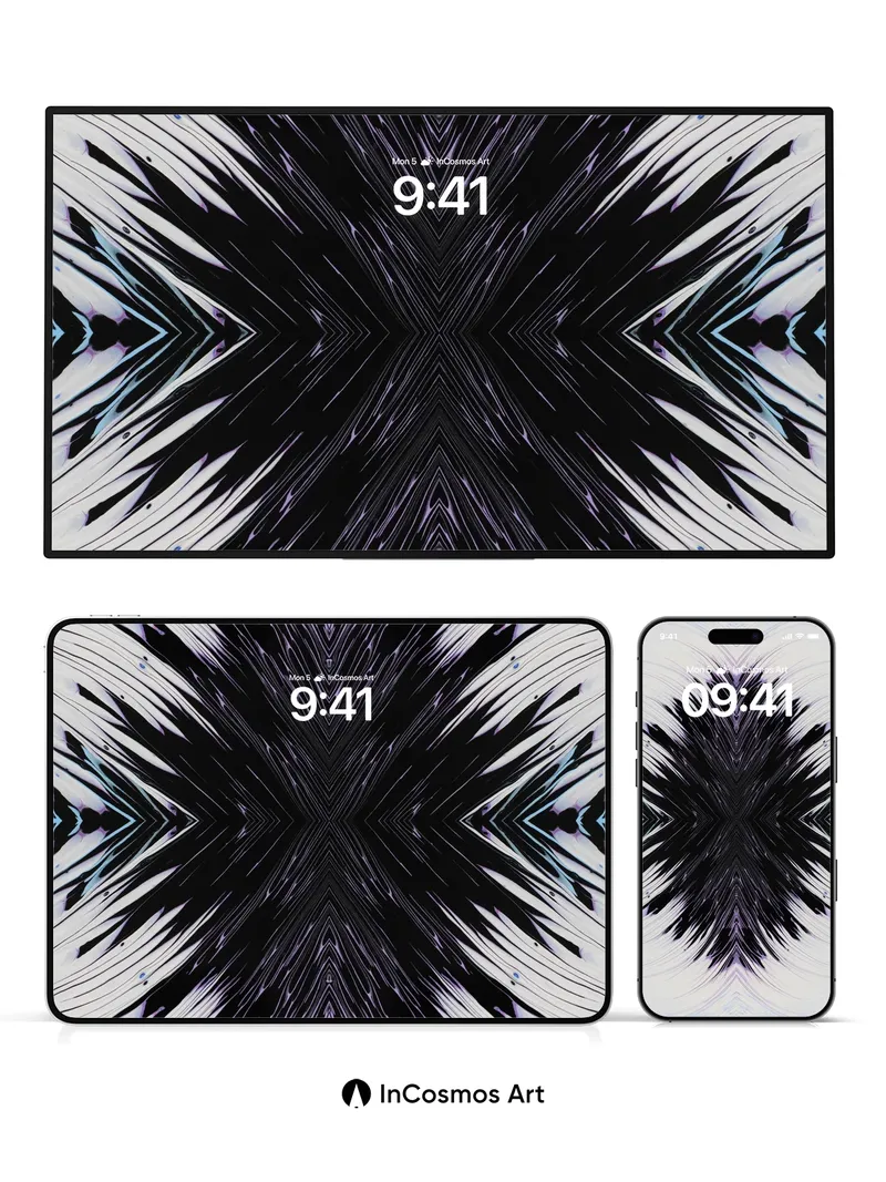 Fractal Shadow Wallpaper with Radiant Geometry